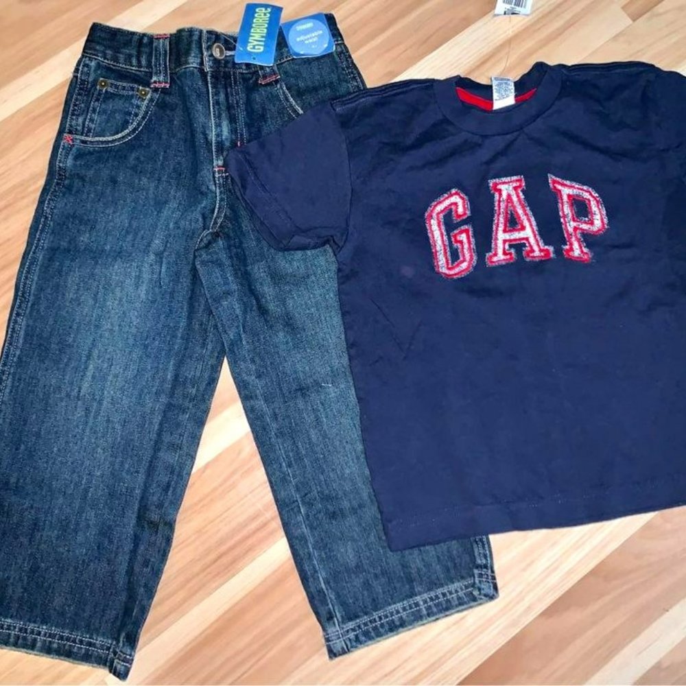 NEW Gymboree 4T Boys Guitar Jeans with Gap Logo XS 4-5 T-shirt